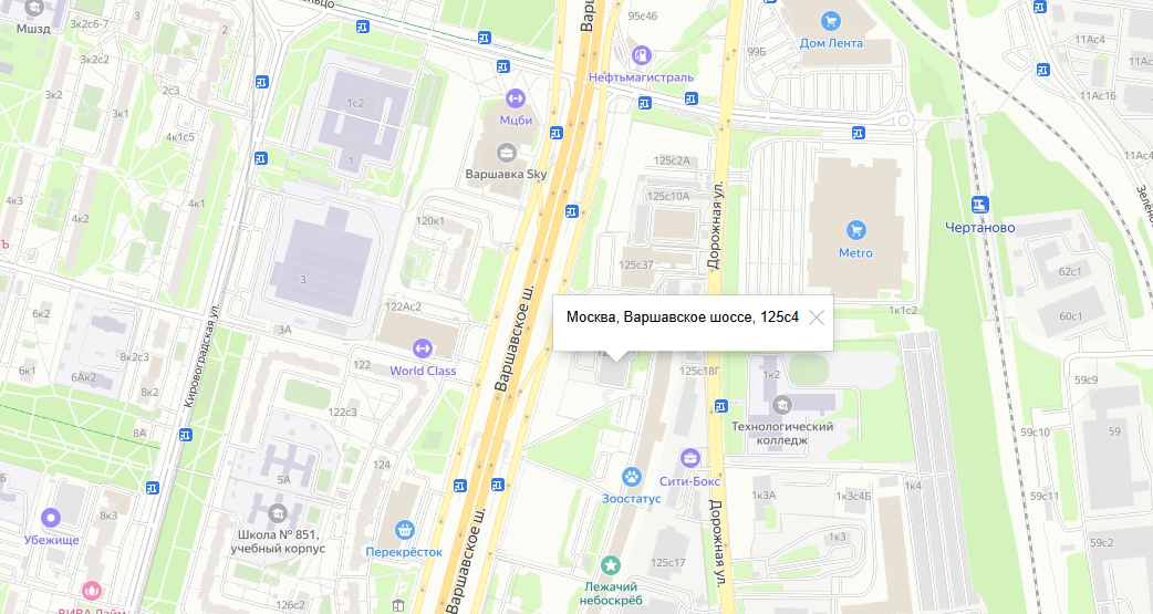 Карта проезда до автосалона: МКАД, 26-й километр, владение 8